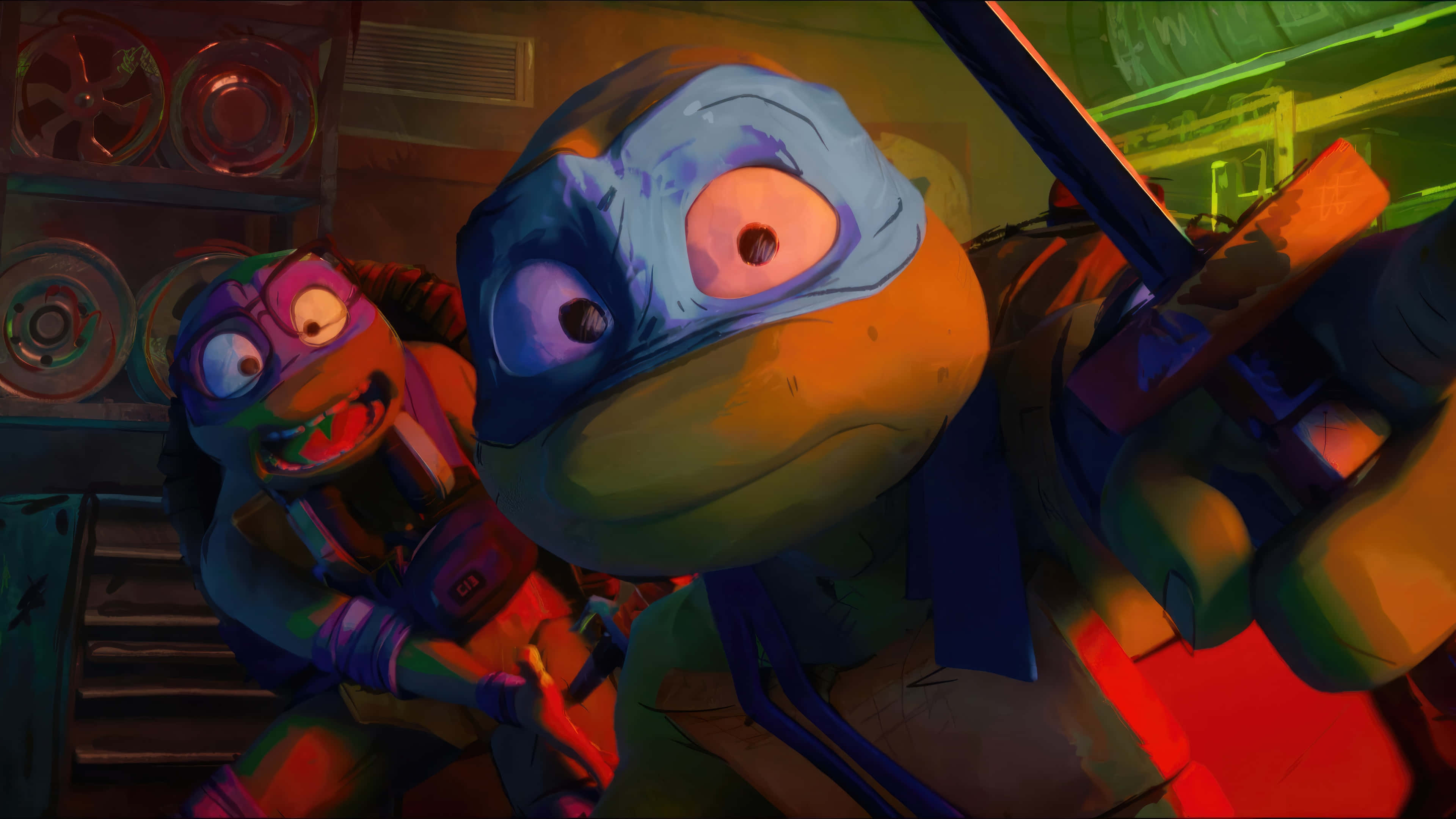 Tmnt Mutant Mayhem, blue mask, purple mask, 4K Desktop Wallpaper