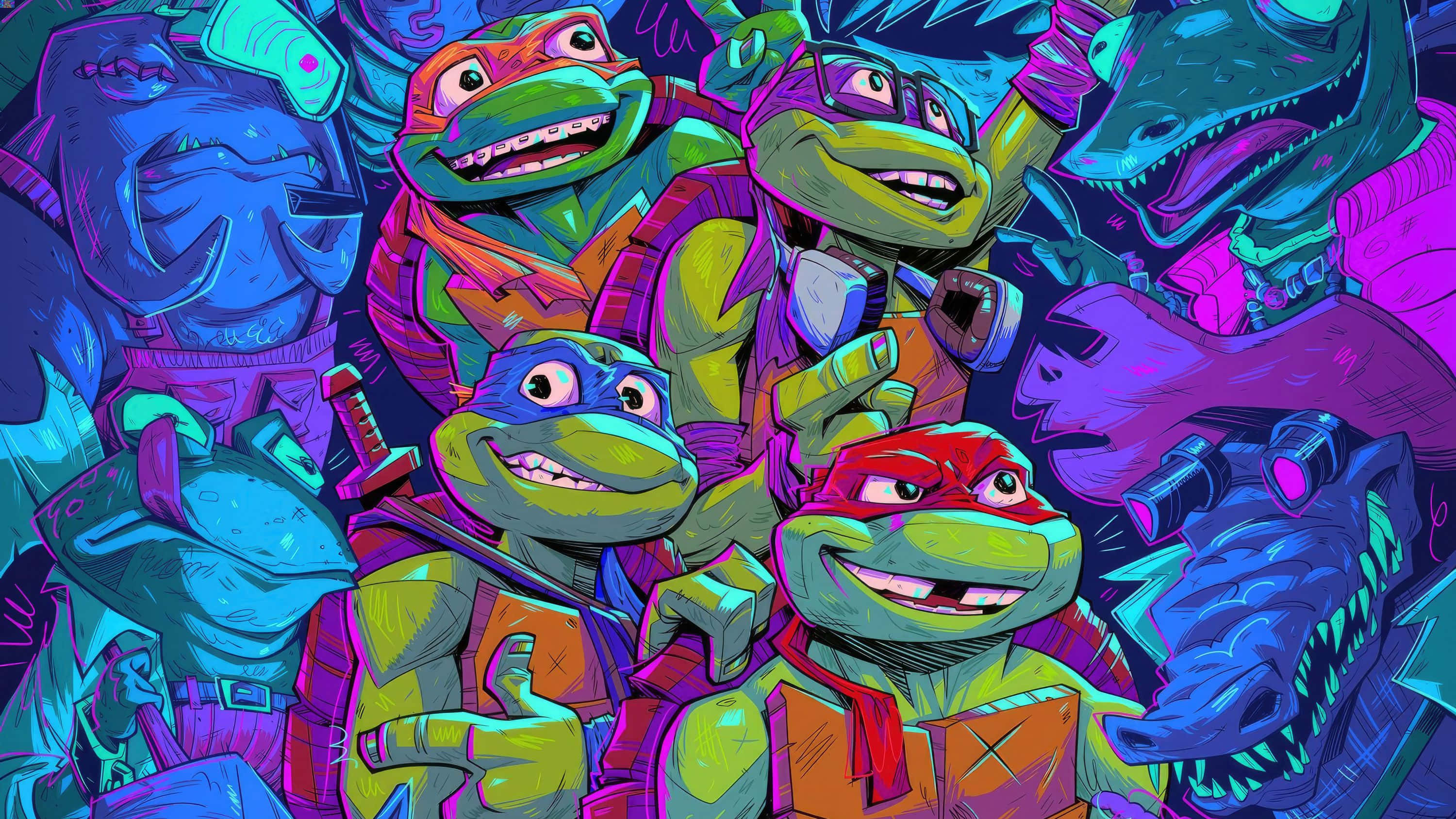Tmnt Mutant Mayhem, ninja turtles, colorful masks, 2K Desktop Wallpaper
