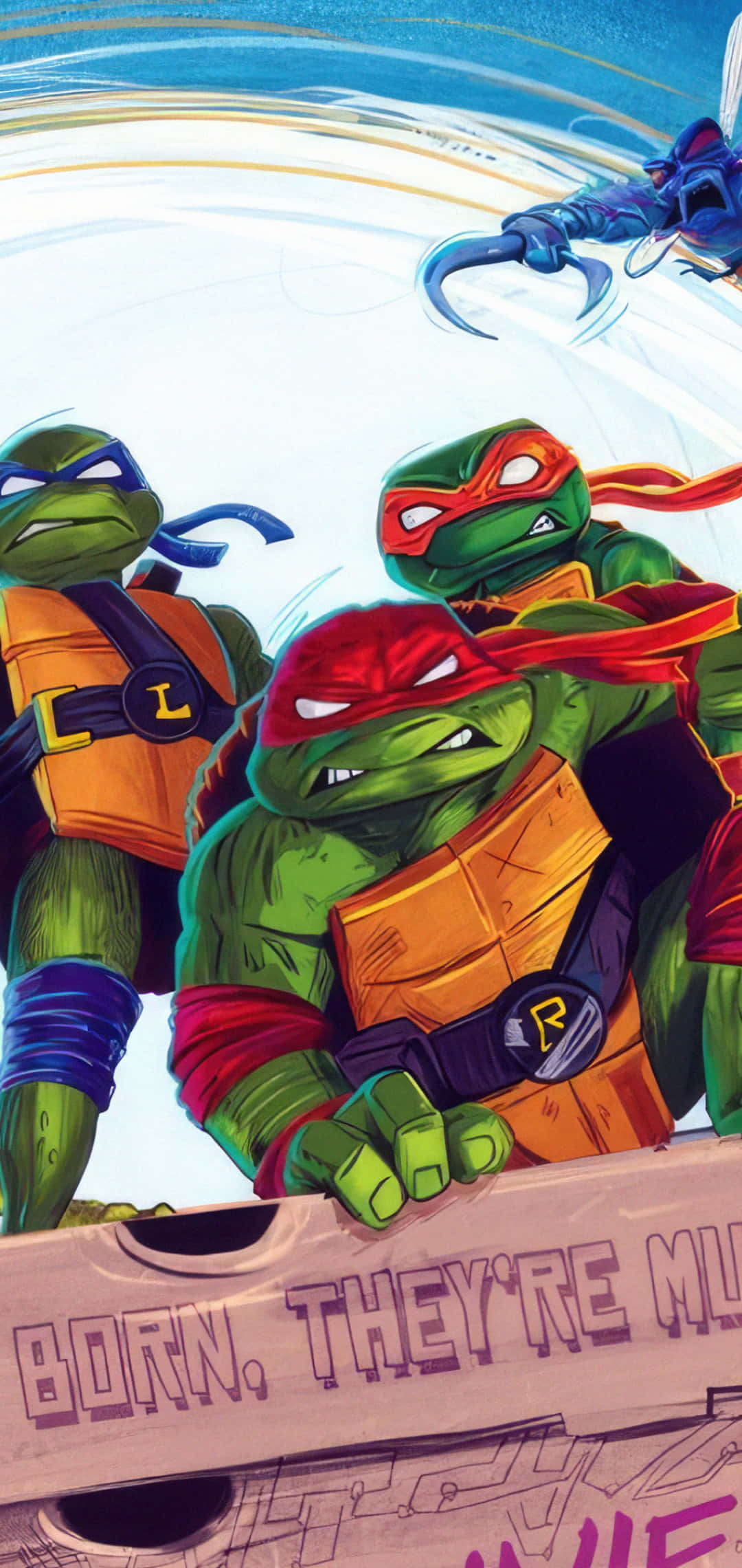 Tmnt Mutant Mayhem, green ninja turtles, orange vests, Full HD Phone Wallpaper
