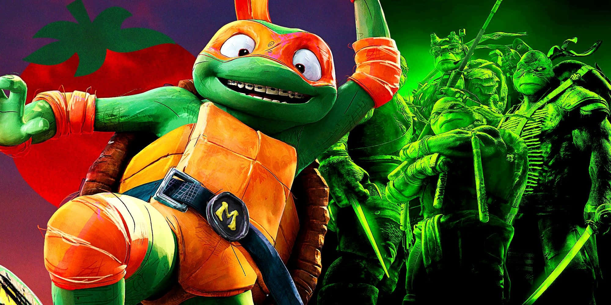 Tmnt Mutant Mayhem, green ninja turtle, orange gear, Full HD Desktop Wallpaper