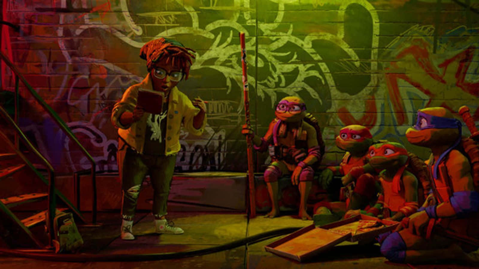 Tmnt Mutant Mayhem, yellow jacket, four turtle-like characters, HD Desktop Wallpaper