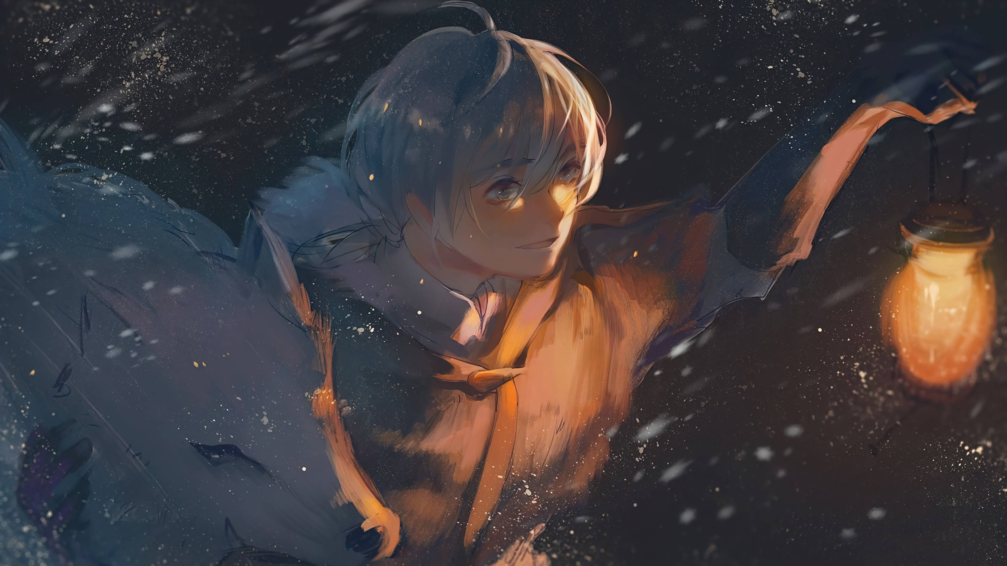 To Your Eternity, silver hair, glowing lantern, 4K Desktop Wallpaper