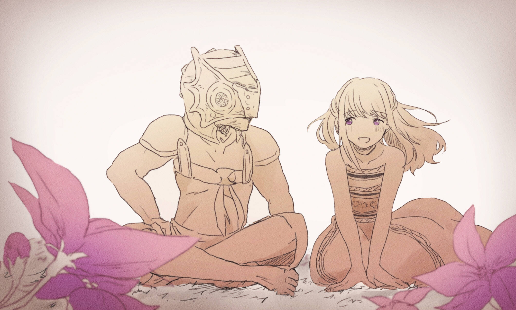 To Your Eternity, seiyuu gugu, pink flowers, Full HD Desktop Wallpaper