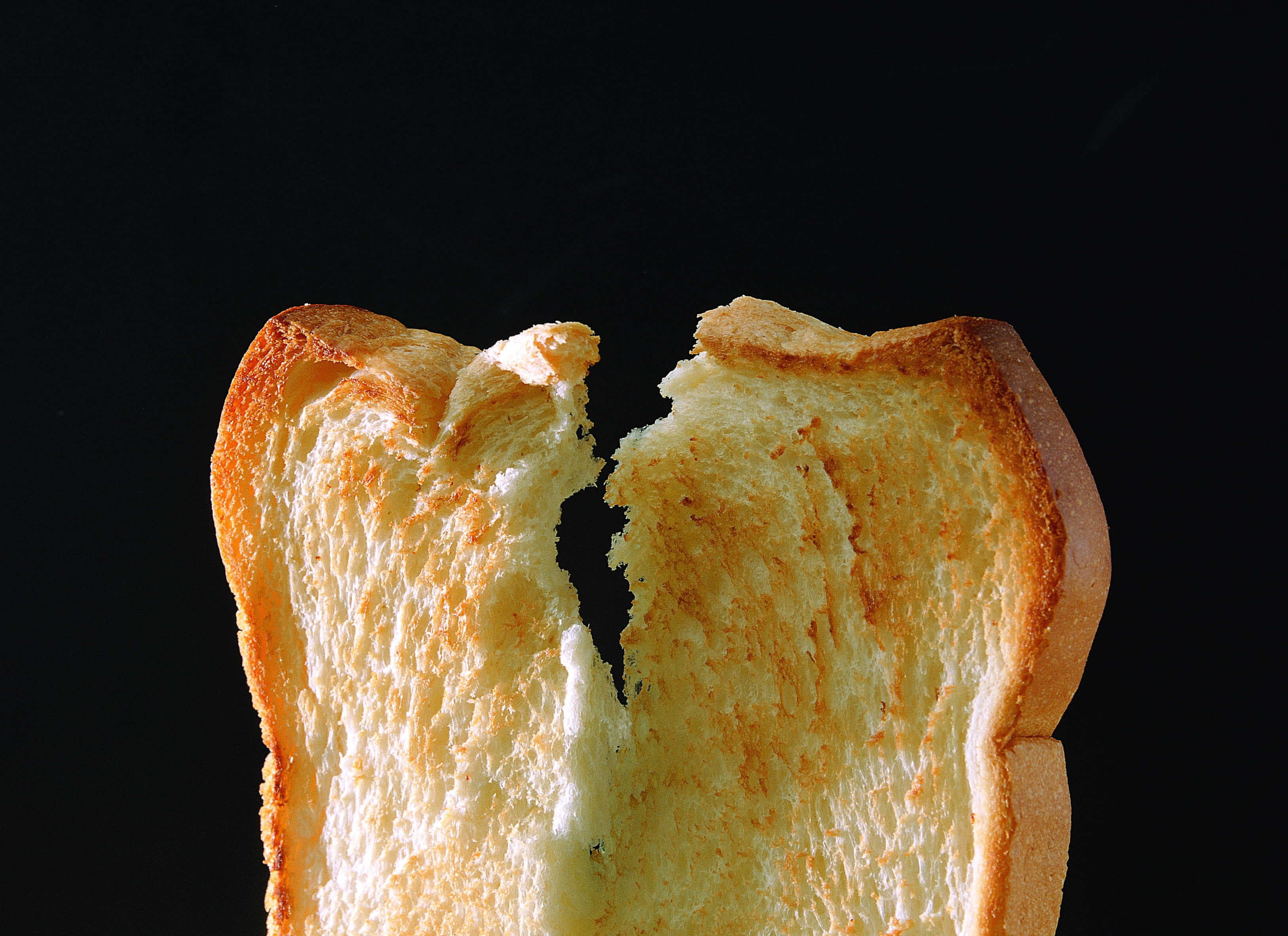 crusty sliced bread toast, freshly toasted bread slice, split open, 2K Desktop Wallpaper