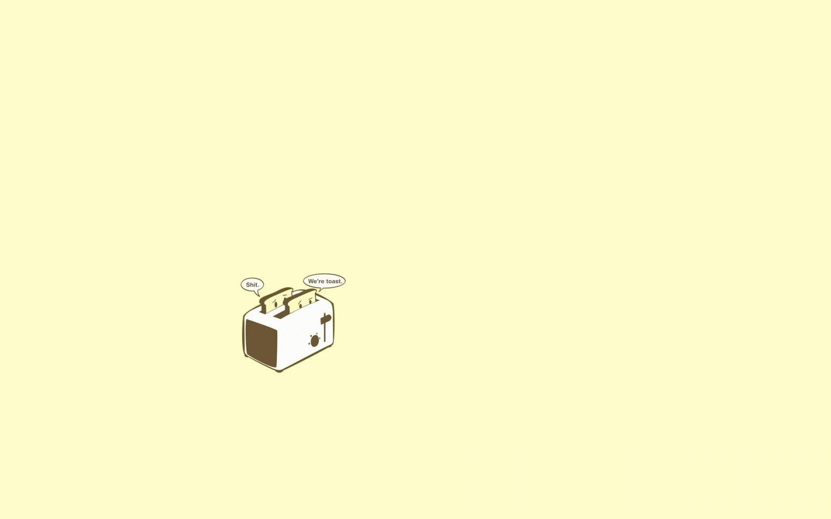 Toast, minimalist cartoon toaster, toast popping out, HD Desktop Wallpaper