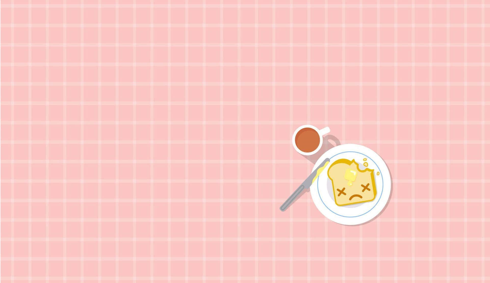 breakfast toast, cartoon background, sad-faced toast, Full HD Desktop Wallpaper