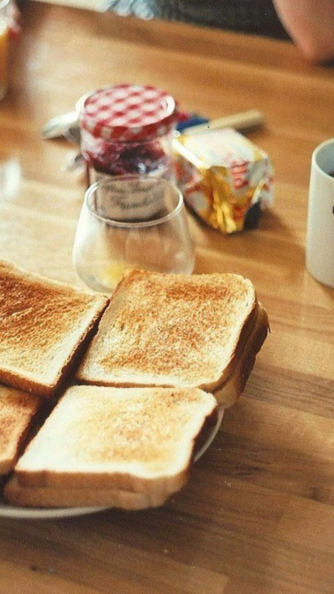toast, jam, butter, Full HD Phone Wallpaper