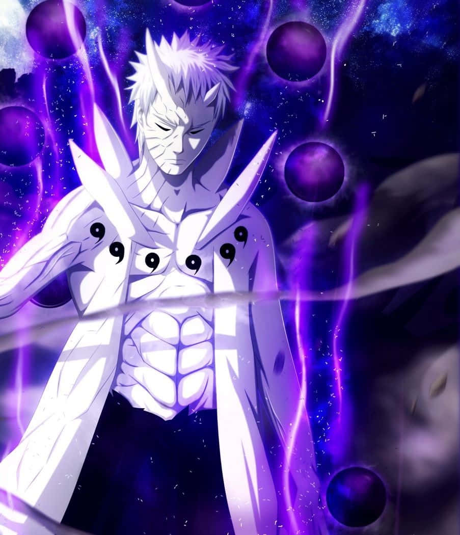 Tobi iPhone, white hair, nine tomoe eyes, SD Phone Wallpaper