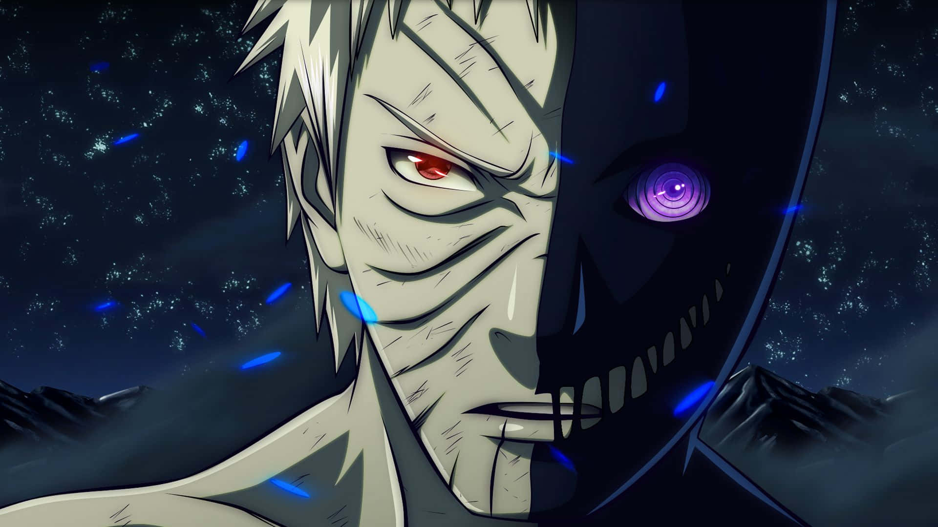 Tobi iPhone, purple eyes, blue face, Full HD Desktop Wallpaper