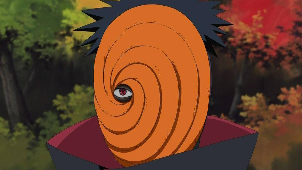Tobi Naruto, spiral orange mask, red eye, HD Desktop Wallpaper