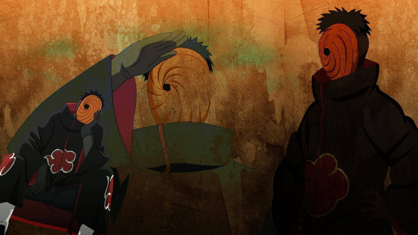 Tobi Naruto, orange aesthetic, black cloaks, HD Desktop Wallpaper