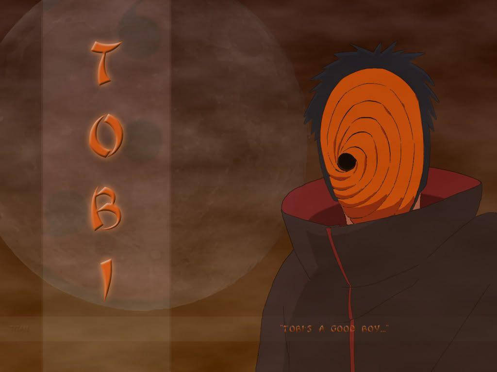 Tobi Naruto, orange spiral mask, dark cloak, SD Desktop Wallpaper