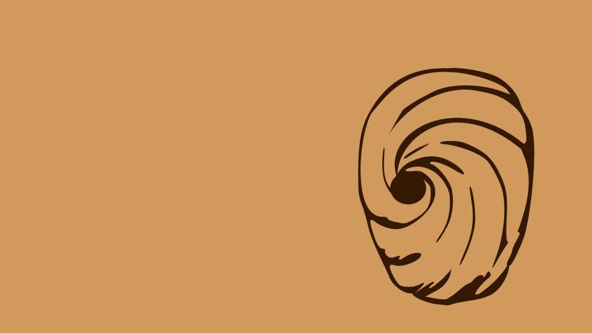 Tobi Naruto, minimalist aesthetic, brown spiral, SD Desktop Wallpaper