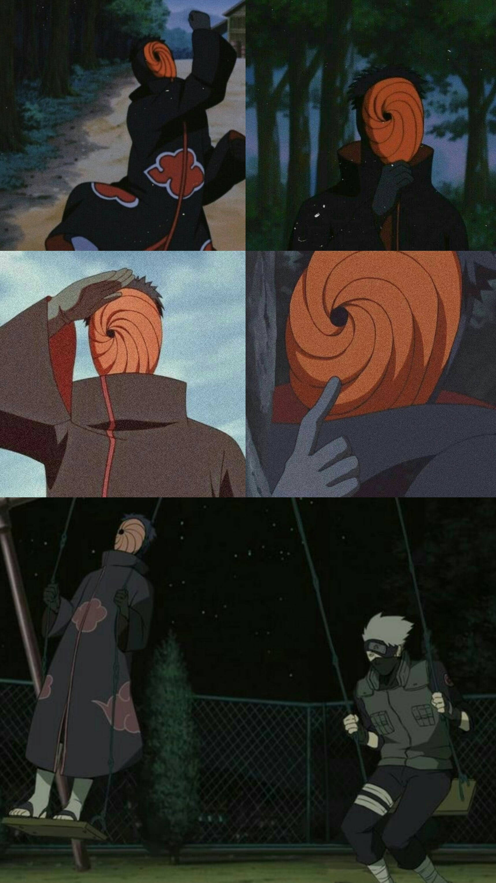 Tobi Naruto, orange spiral mask, swing, 2K Phone Wallpaper