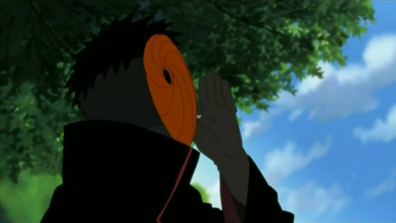 Tobi Naruto, orange spiral mask, dark-haired anime character, HD Desktop Wallpaper