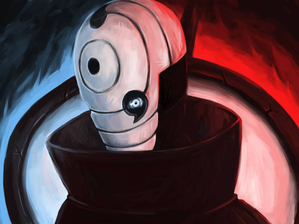 Tobi Naruto, blue and red aesthetic, single large eye, SD Desktop Wallpaper