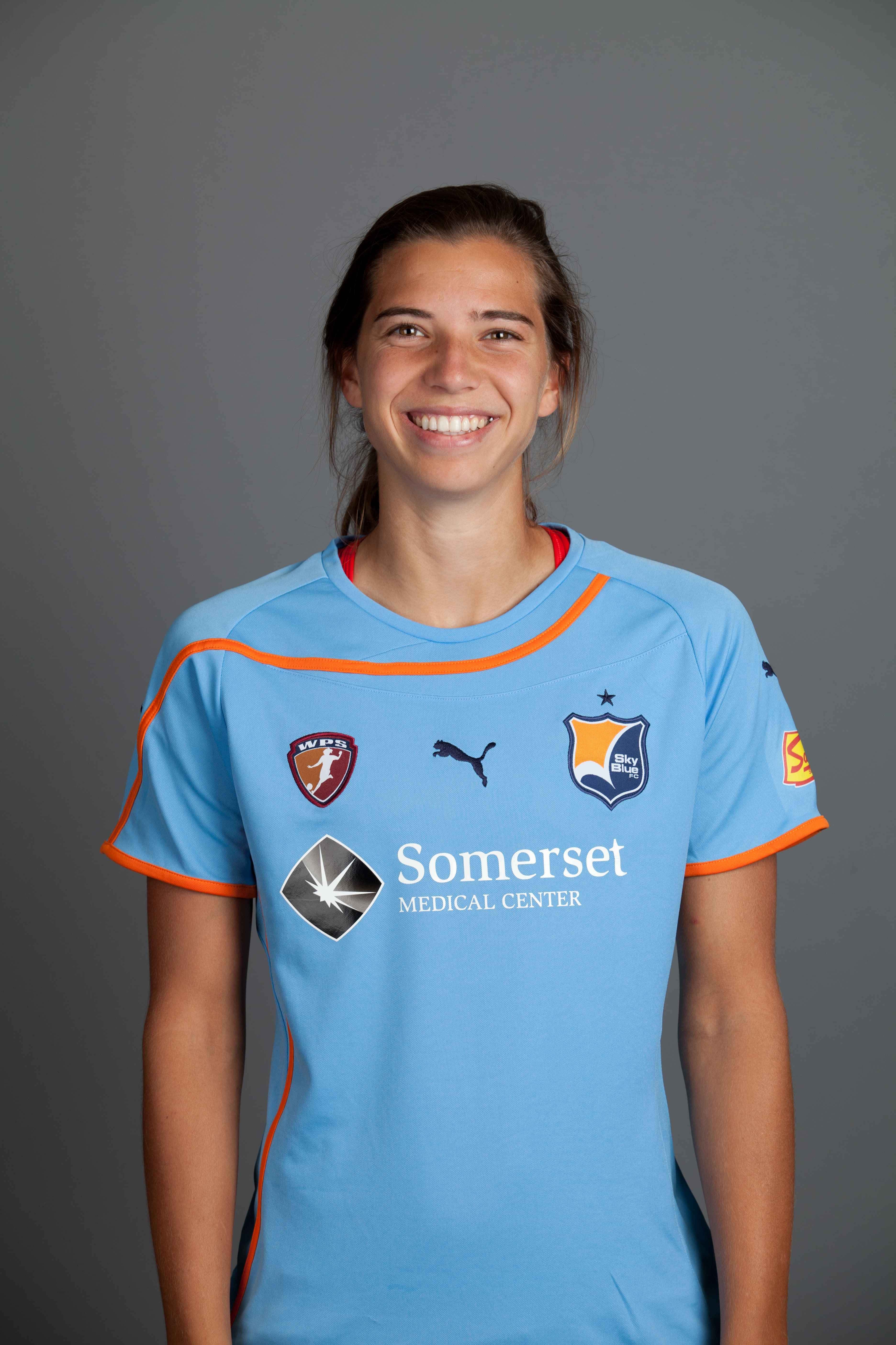 Tobin Heath, light blue jersey, orange accents, 5K Phone Wallpaper