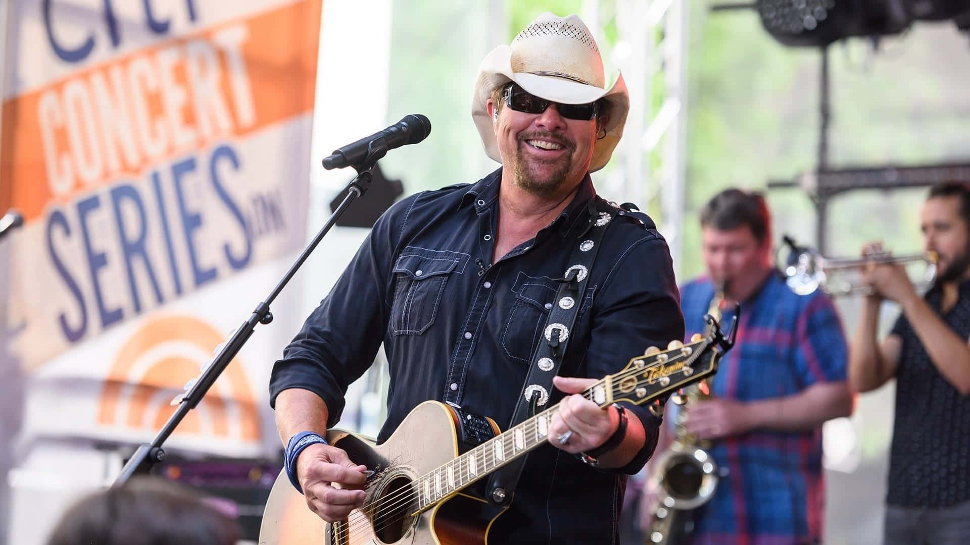 Toby Keith, cowboy hat, sunglasses, Full HD Desktop Wallpaper