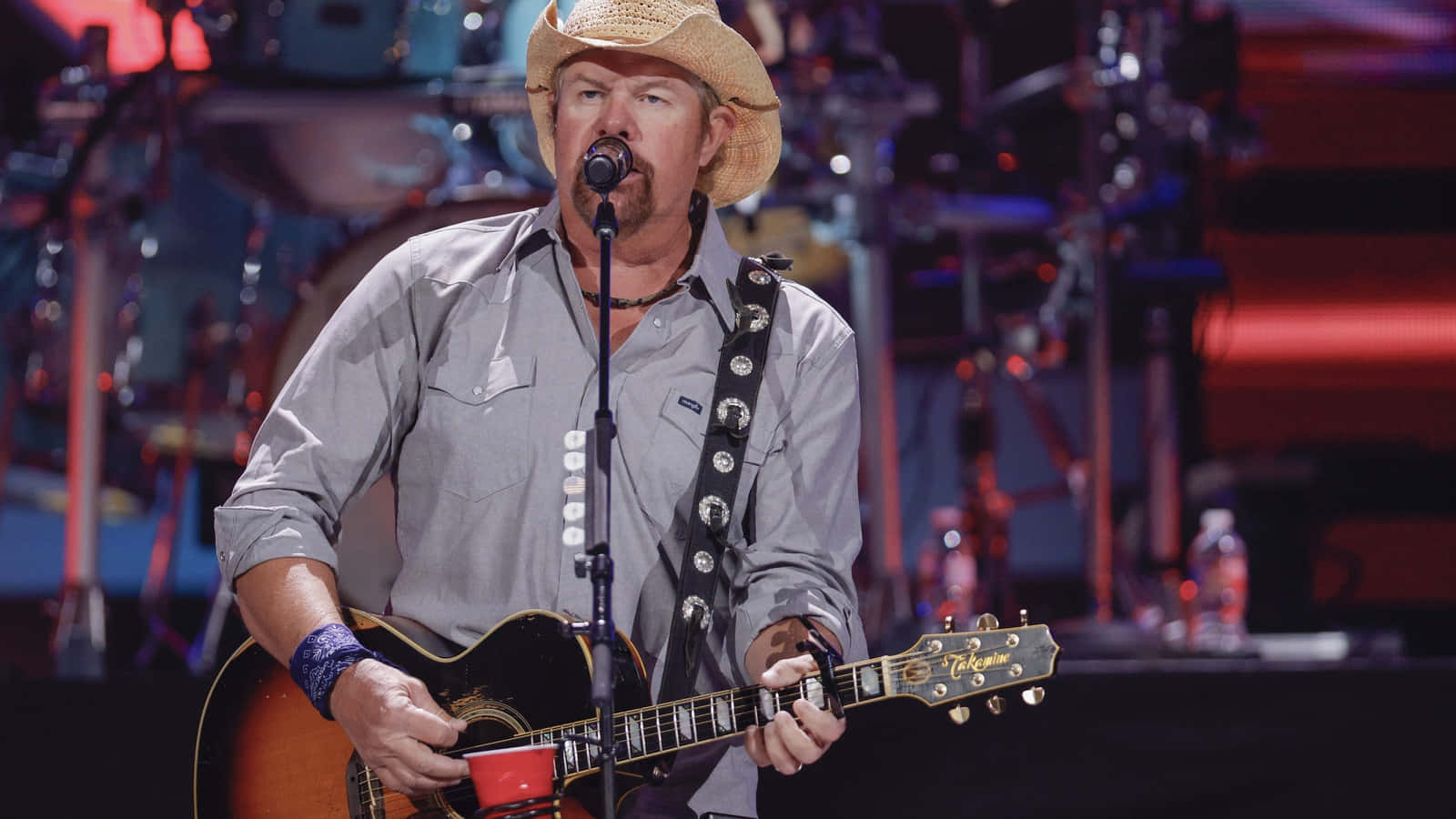 Toby Keith, straw hat, gray shirt, HD Desktop Wallpaper