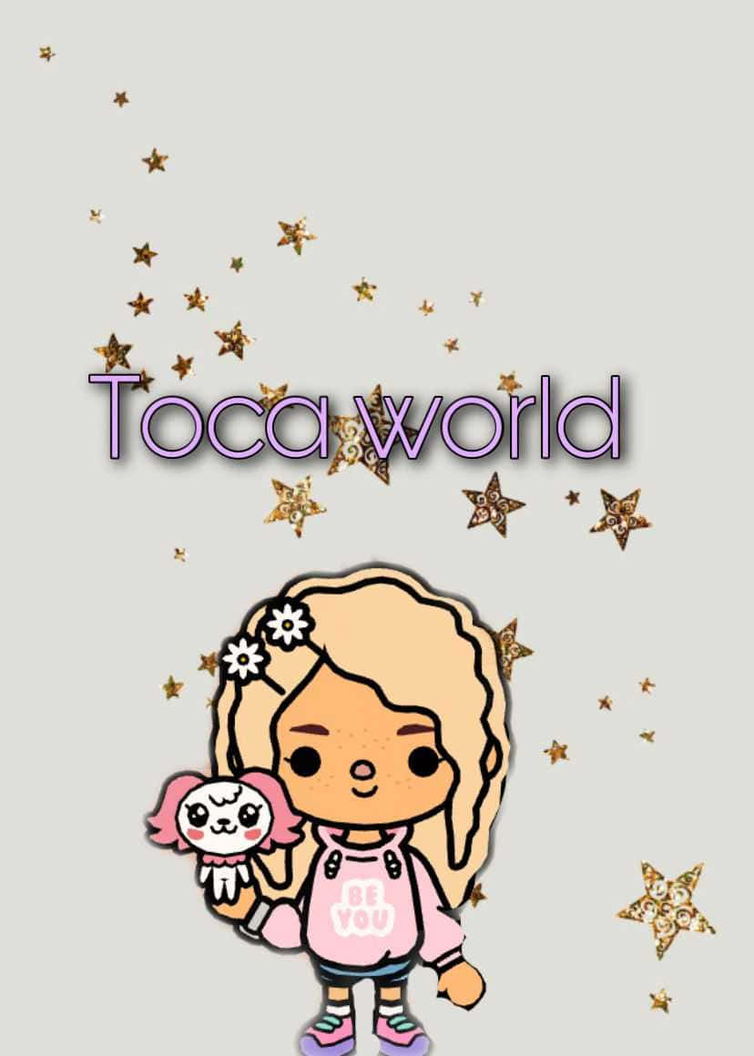 Toca Boca Character, stars aesthetic, blonde hair, SD Phone Wallpaper