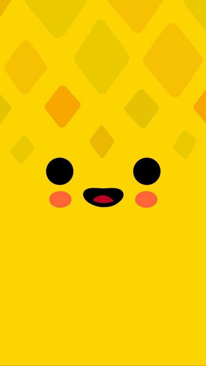 Toca Boca Character, yellow background, black eyes, SD Phone Wallpaper