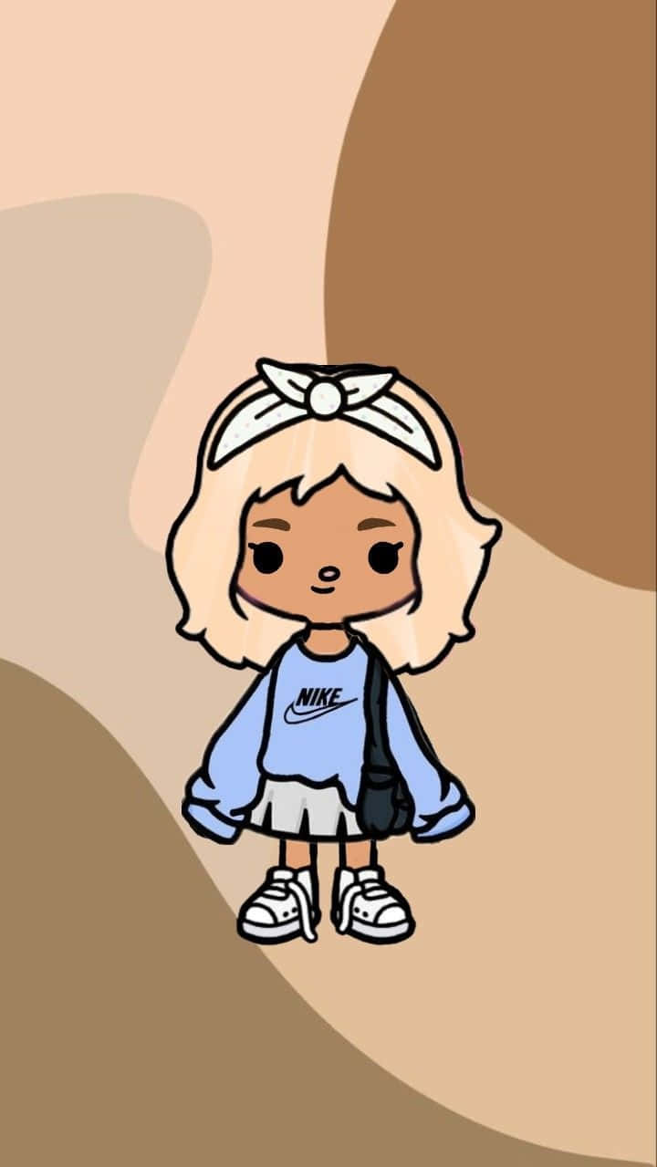 Toca Boca Character, blonde hair, white bow, SD Phone Wallpaper