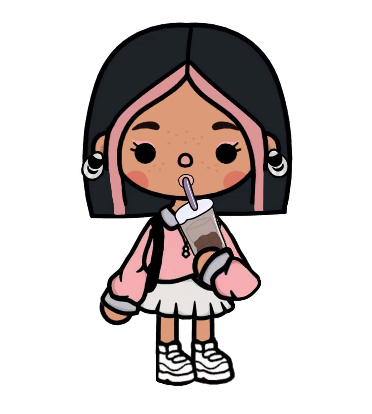 Toca Boca Character, chibi girl, black hair, HD Phone Wallpaper
