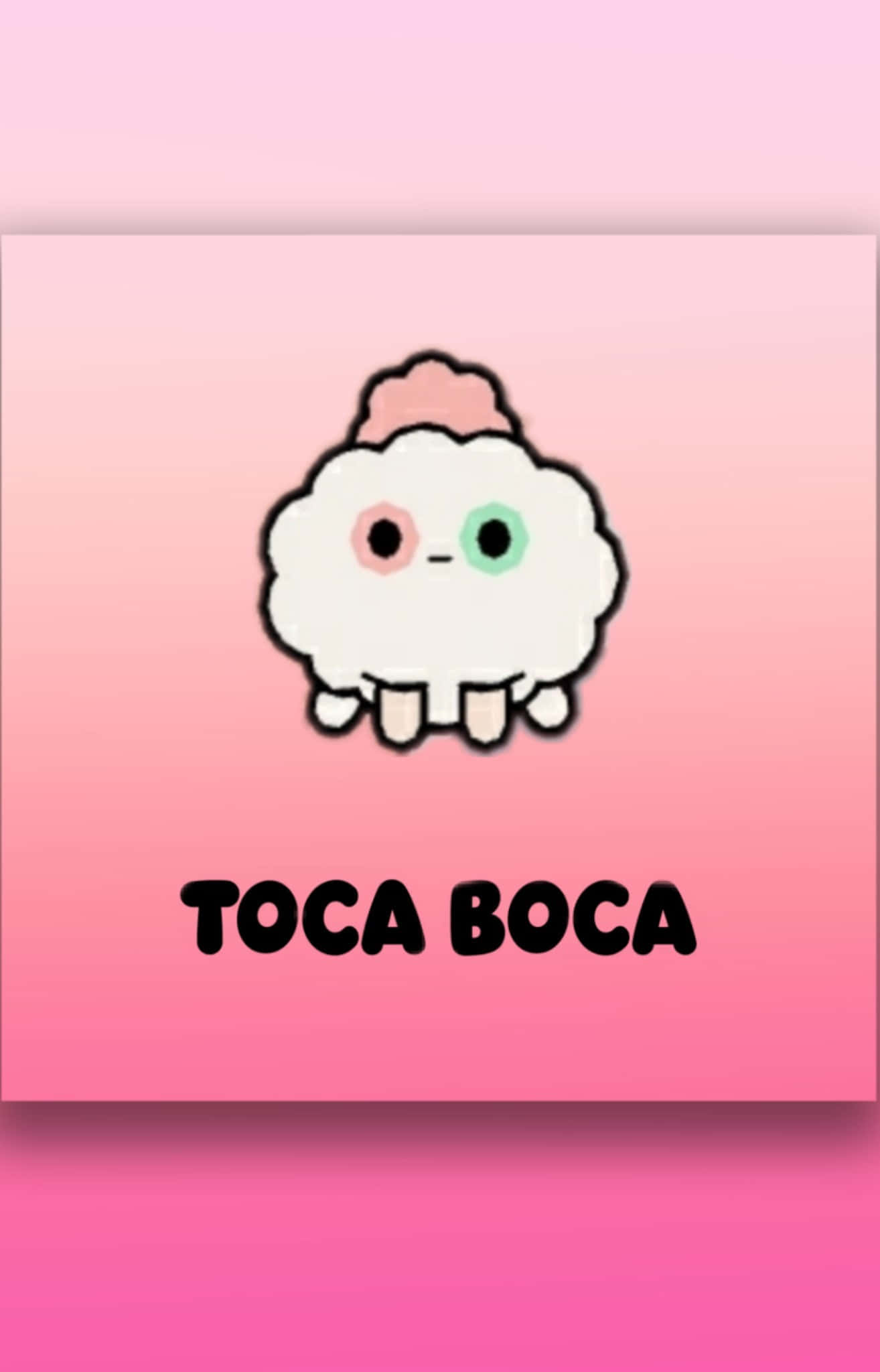 Toca Boca Character Aesthetic, fluffy white character, mismatched eyes, Full HD Phone Wallpaper