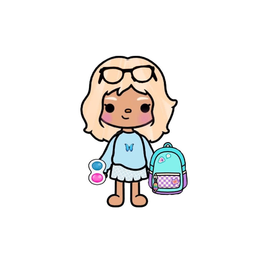 Toca Boca Character, backpack, blonde hair, SD Desktop Wallpaper