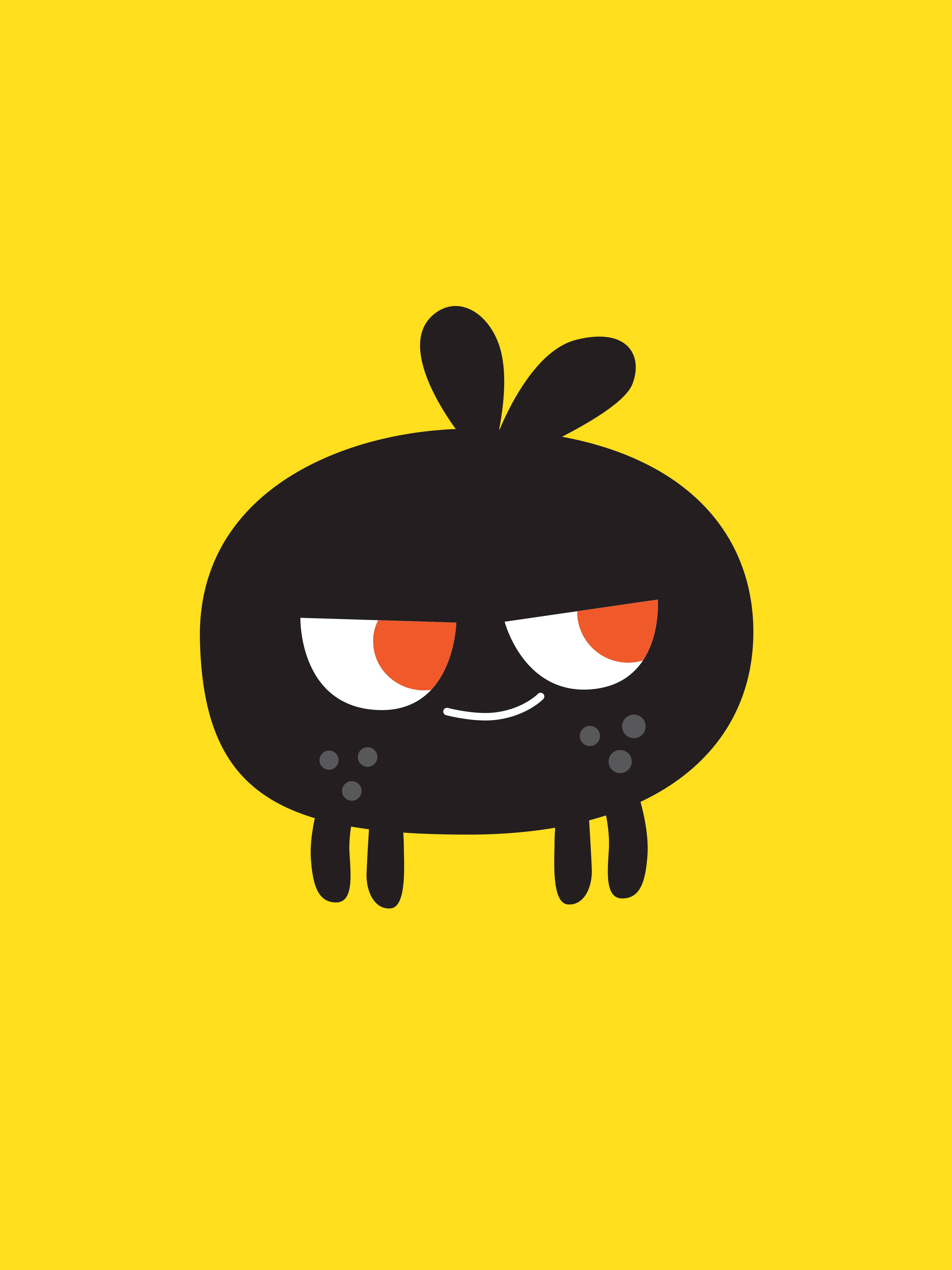 Toca Boca, black pet, orange eyes, 5K Phone Wallpaper
