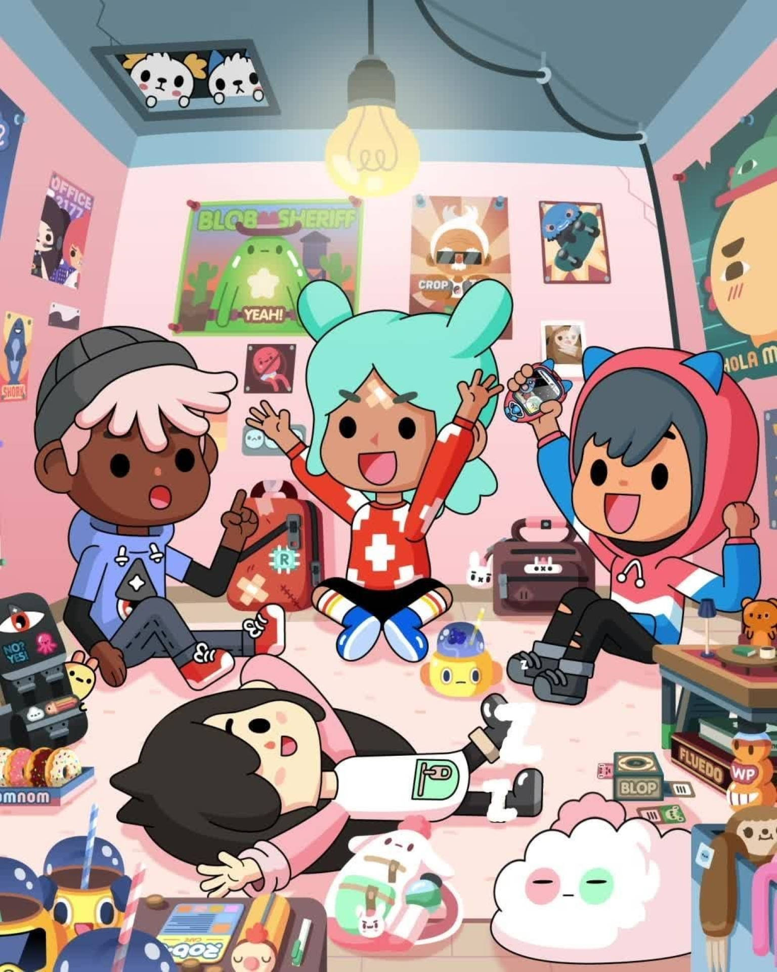 Toca Boca, Party Night, pink room, Full HD Phone Wallpaper