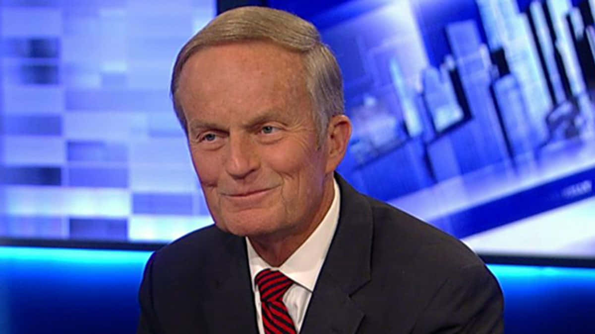 Todd Akin, blue digital news studio backdrop, suit, SD Desktop Wallpaper