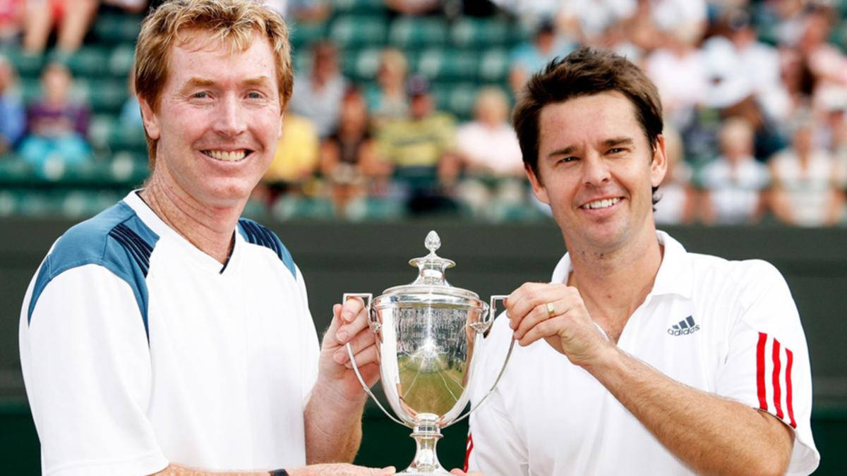 Todd Woodbridge, small trophy, grass court, SD Desktop Wallpaper