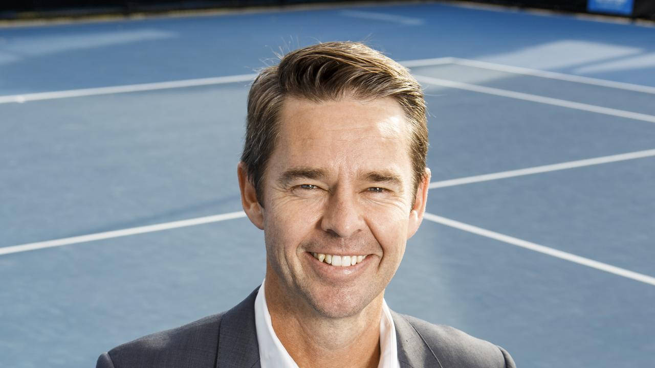 Todd Woodbridge, blue tennis court, crisp white lines, HD Desktop Wallpaper