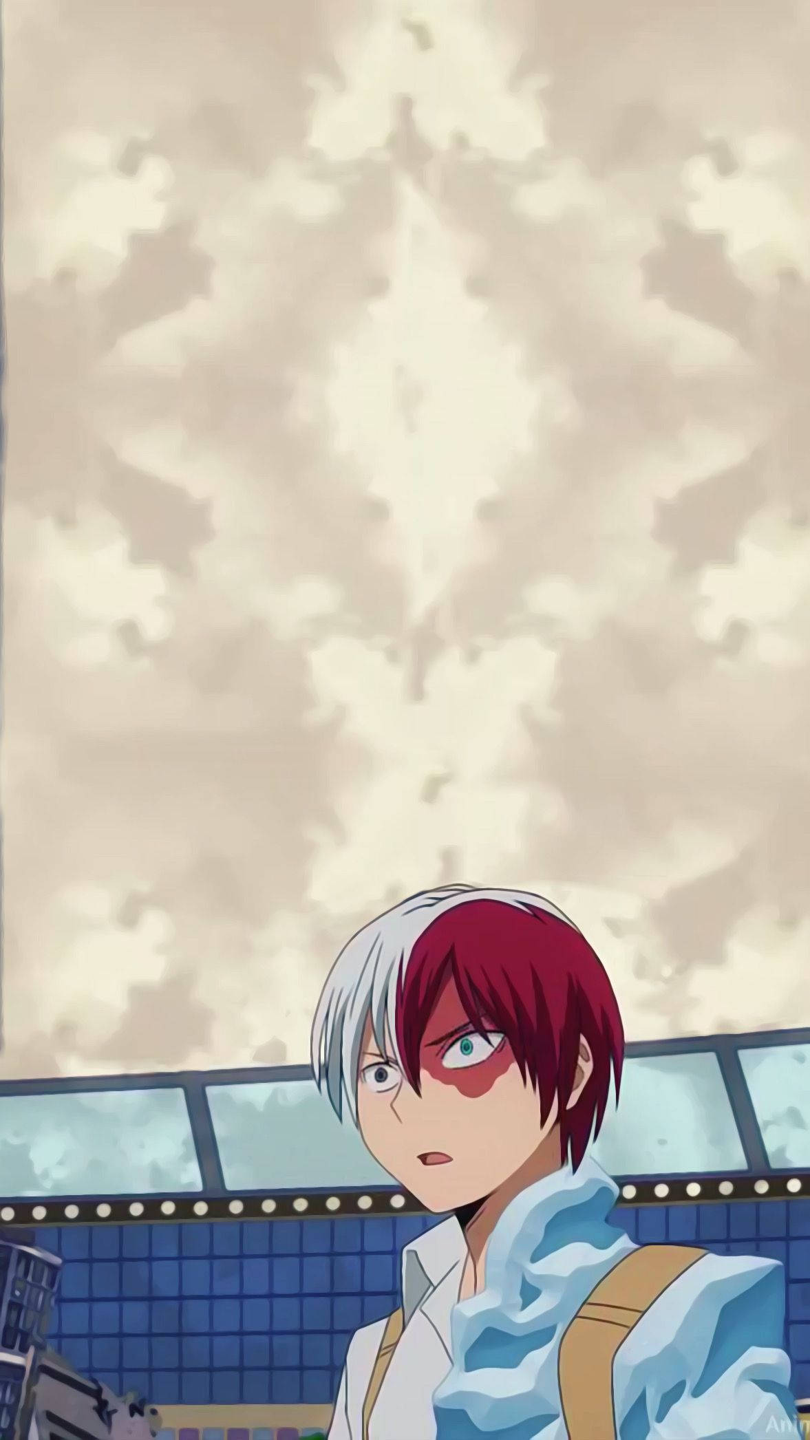 Todoroki Aesthetic, red and white hair, anime teen, Full HD Phone Wallpaper
