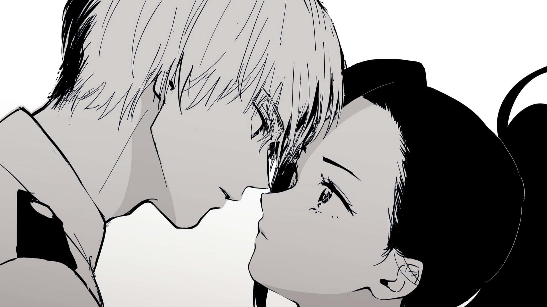Todoroki Black, anime characters, tender kiss, Full HD Desktop Wallpaper