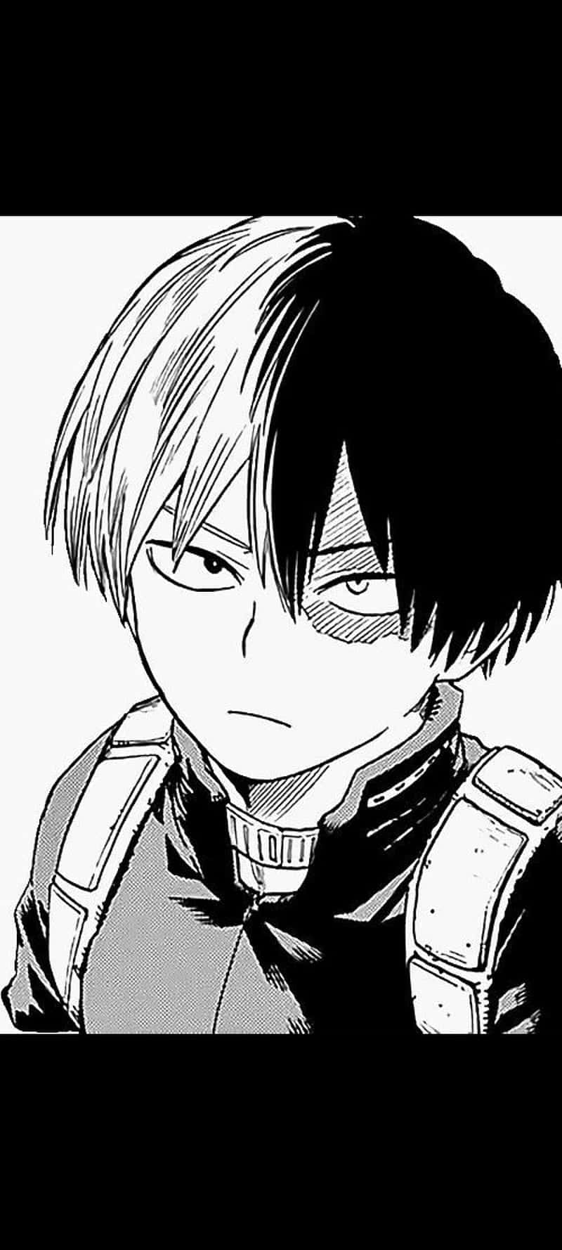 Todoroki Black, black and white anime character, half-black half-blond hair, HD Phone Wallpaper