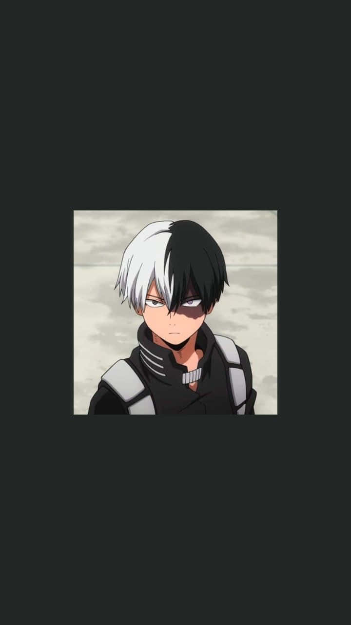 Todoroki Black, half-black half-white hair, black outfit, HD Phone Wallpaper