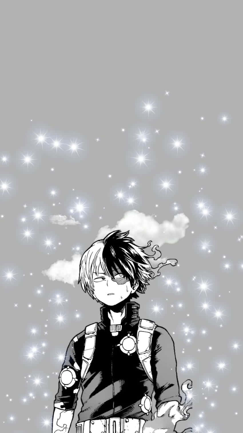 Todoroki Black, black and white anime character, half-blind eye, HD Phone Wallpaper