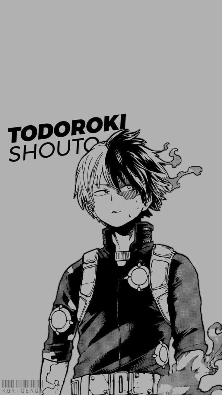 Todoroki Black, half black half white hair, steam rising from his hands, HD Phone Wallpaper