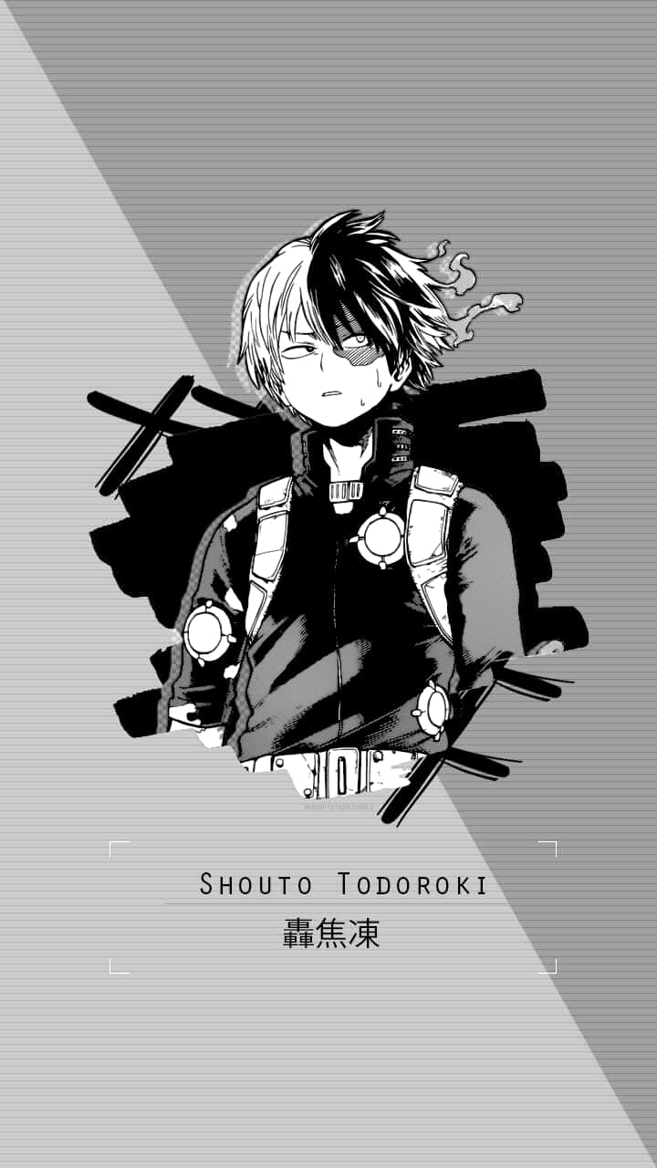 Todoroki Black, half-blond half-black hair, determined expression, HD Phone Wallpaper