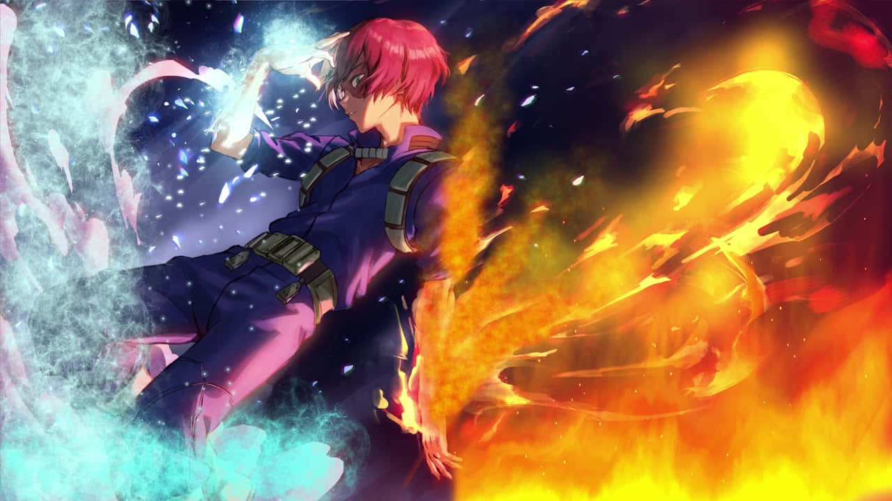 Todoroki Black, red-haired anime character, purple gear, HD Desktop Wallpaper