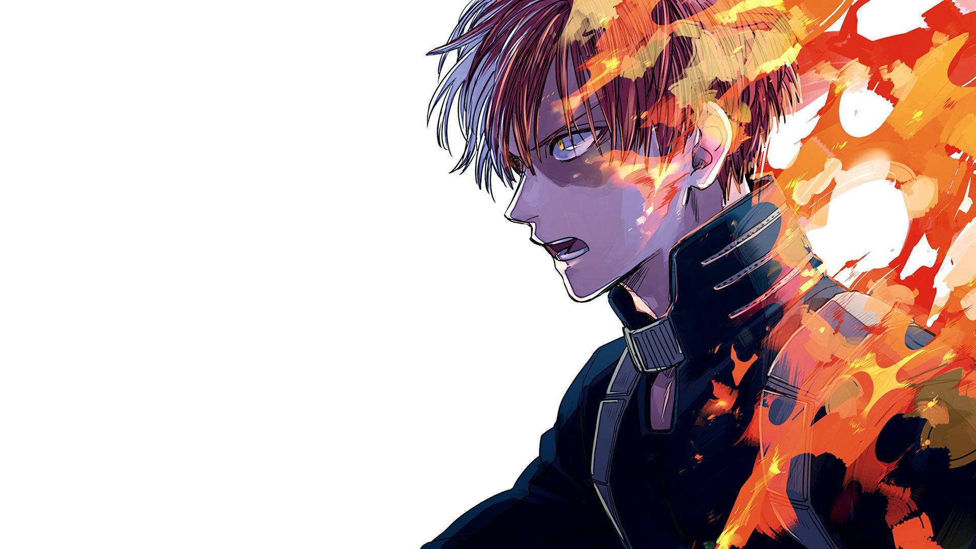 Todoroki, fire, orange flames, Full HD Desktop Wallpaper