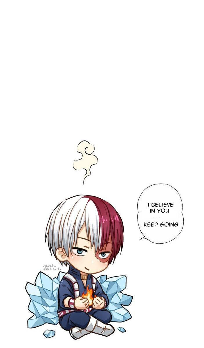 Todoroki, chibi anime boy, white and red hair, SD Phone Wallpaper