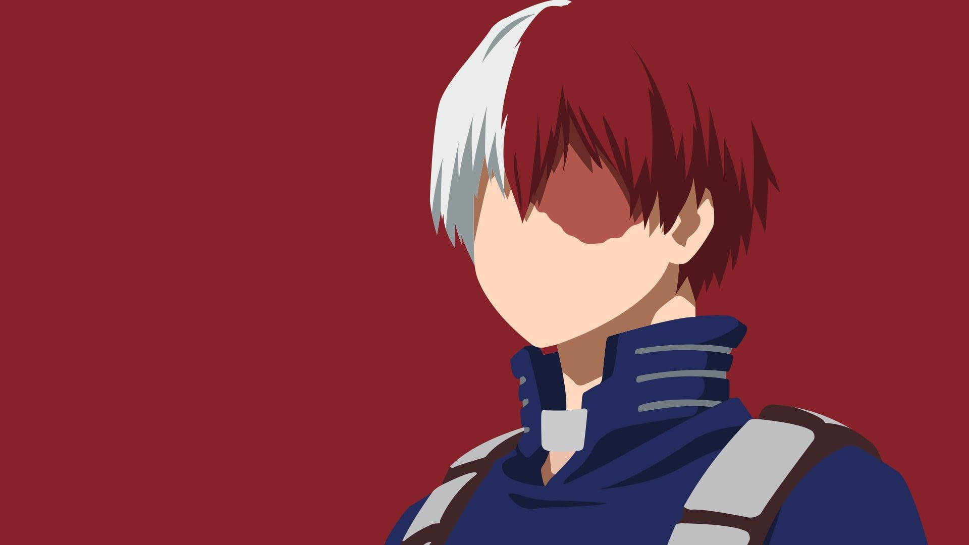 Todoroki, red and white hair, blue uniform, Full HD Desktop Wallpaper