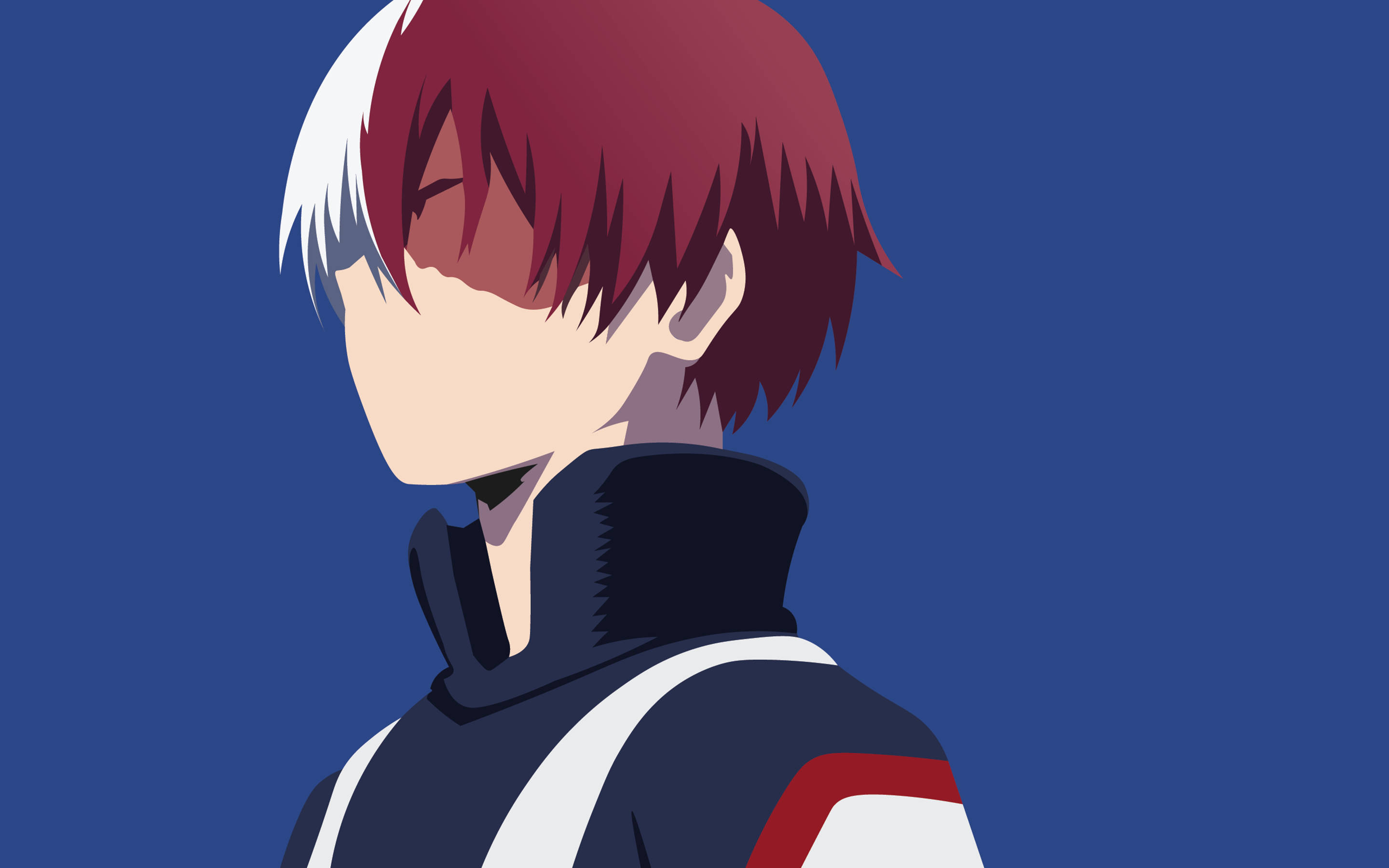 Todoroki, red and white hair, profile, 2K Desktop Wallpaper