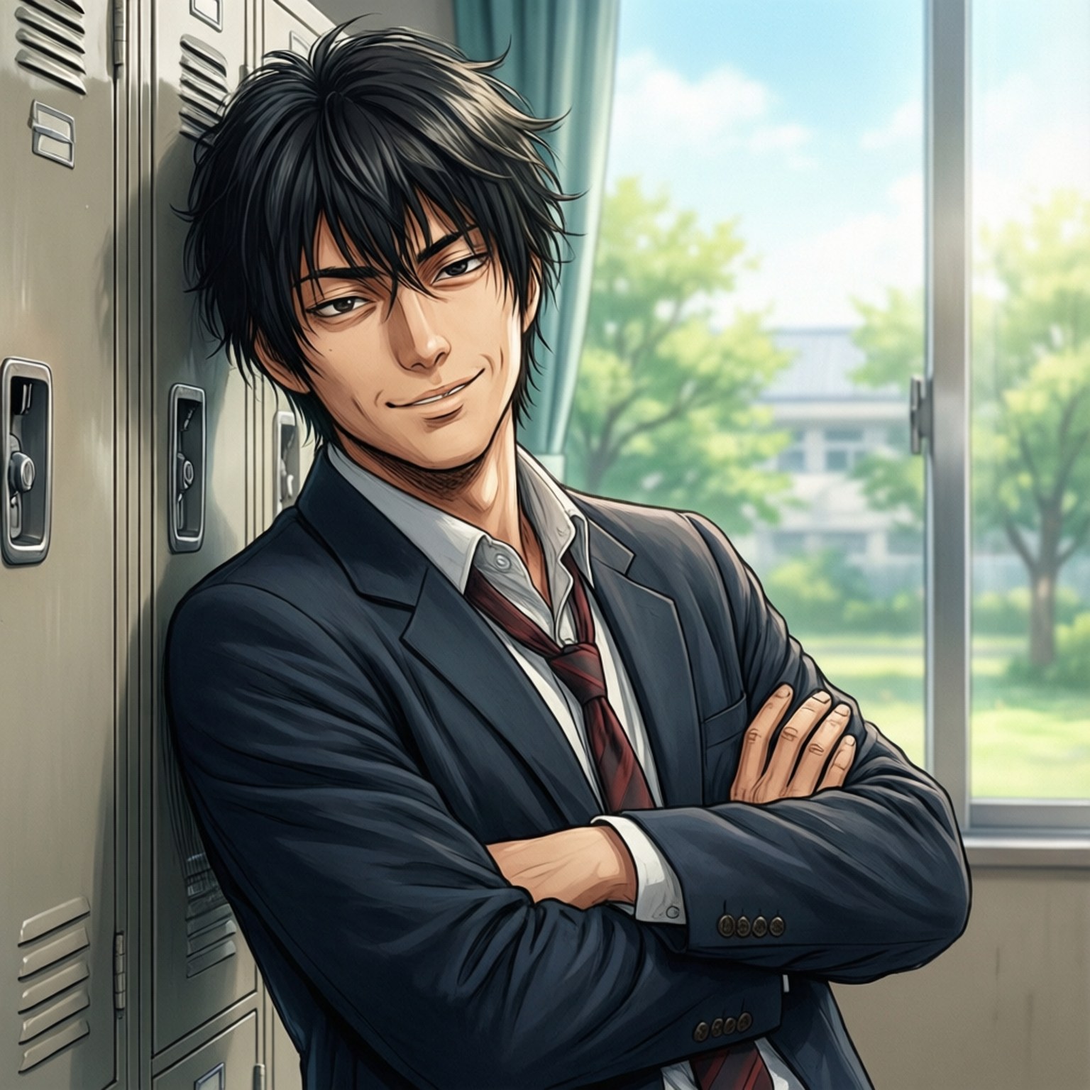 Toga Yagari, lockers, smirk, HD Desktop Wallpaper