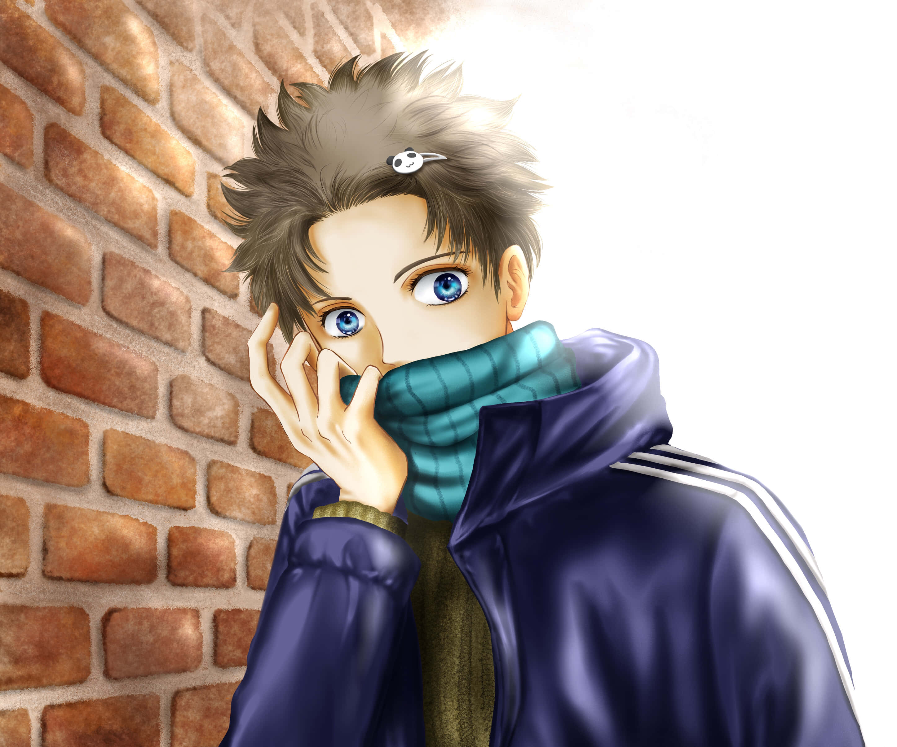 Toge Inumaki, blue eyes, spiky hair, 2K Desktop Wallpaper