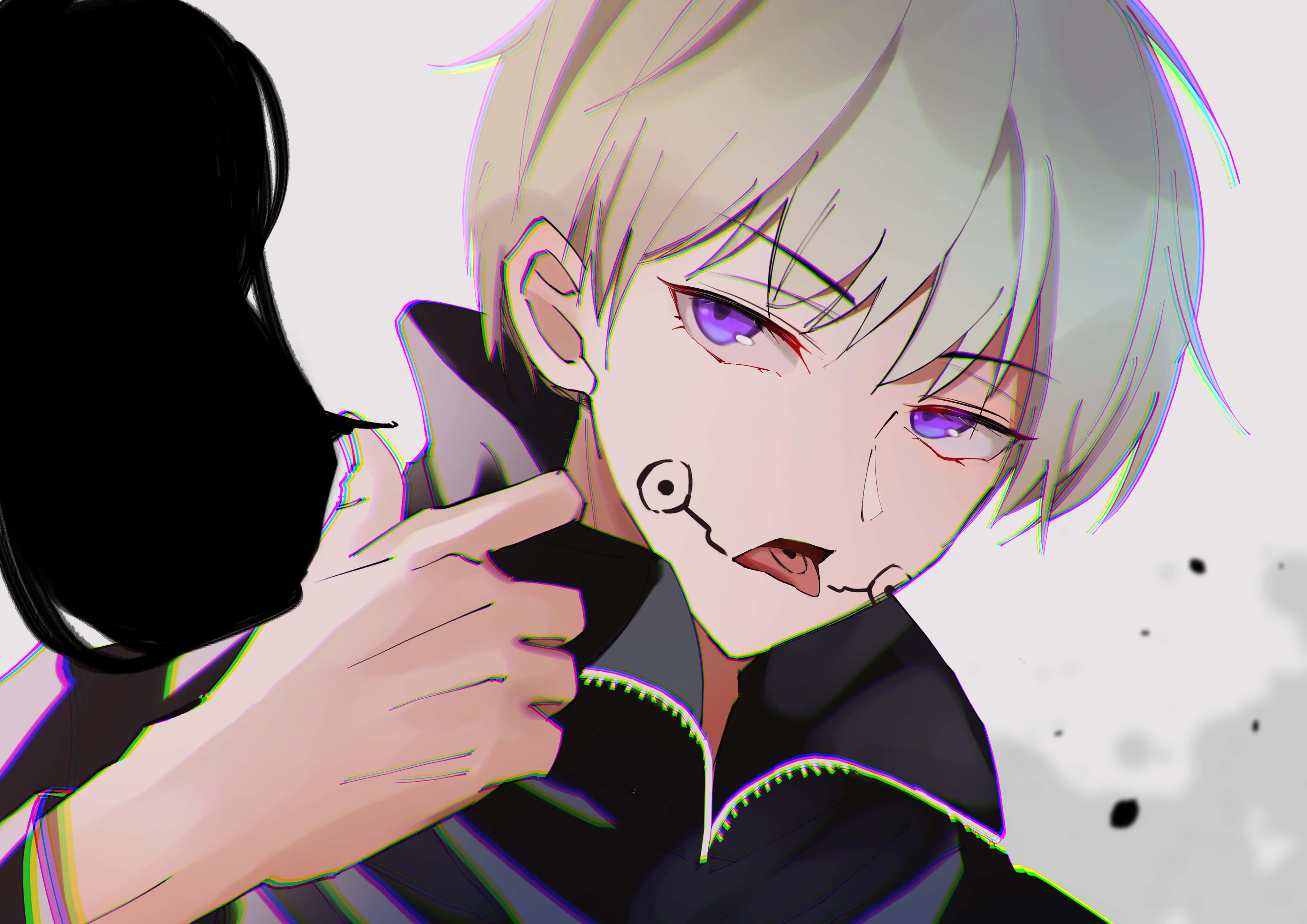 Toge Inumaki, silver hair, purple eyes, 4K Desktop Wallpaper