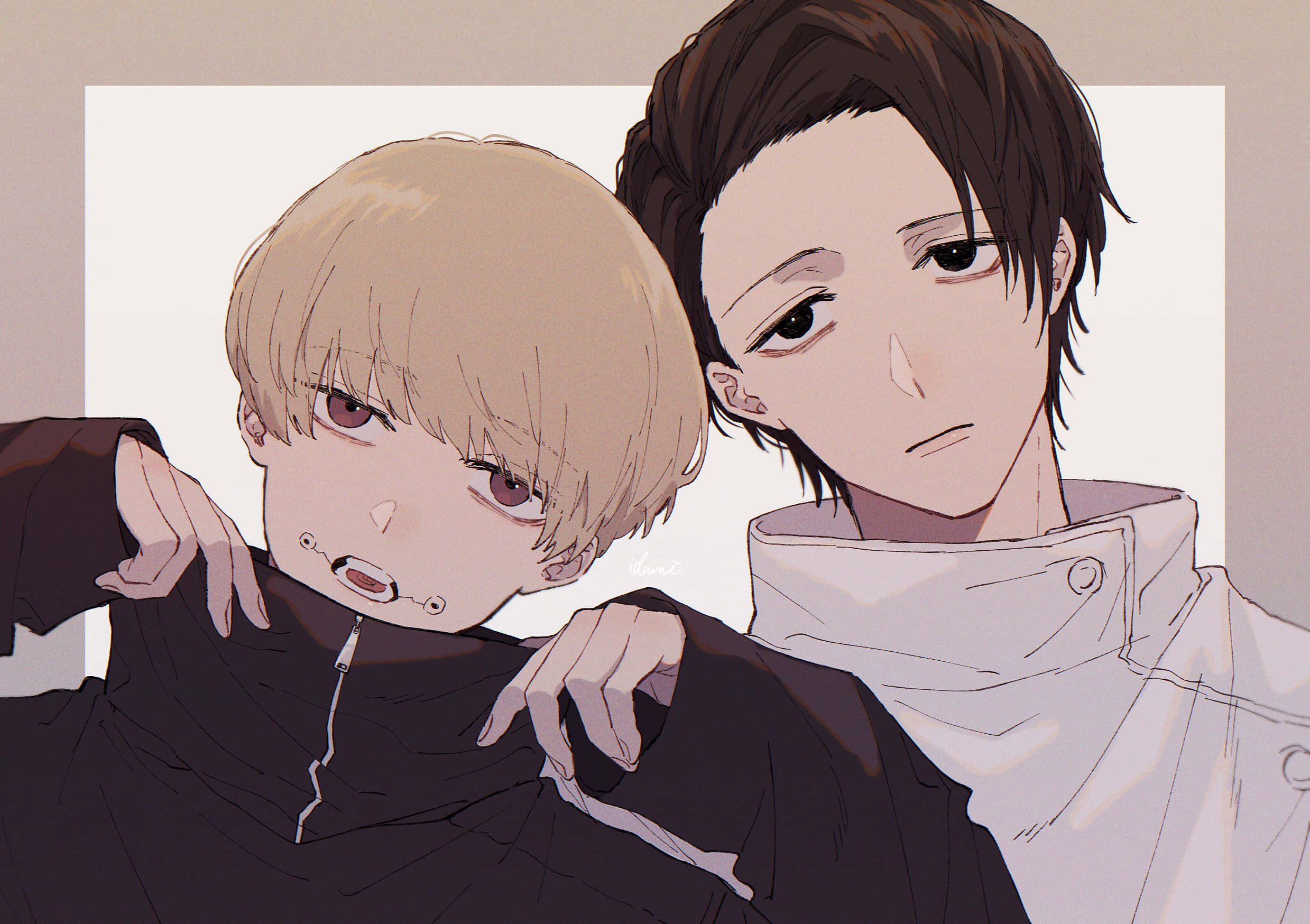 Toge Inumaki, zipper mouth, short blonde hair, Full HD Desktop Wallpaper